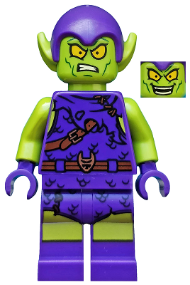 LEGO® Minifigure Green Goblin - Lime Skin, Dark Purple Outfit (sh0545)