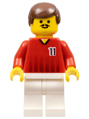 LEGO® Minifigure Soccer Player - Red and White Team with Number 11 (soc090)