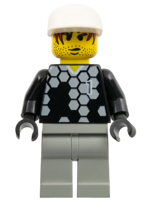 LEGO® Minifigure Soccer Player White Team Goalie with #1 (soc098)