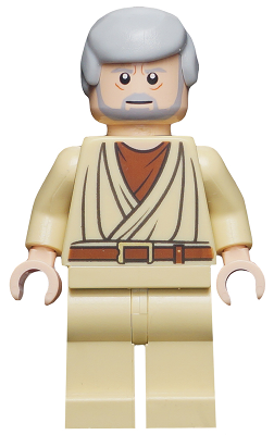 LEGO® Minifigure Obi-Wan Kenobi - Old, Light Nougat, White Pupils (sw0274)