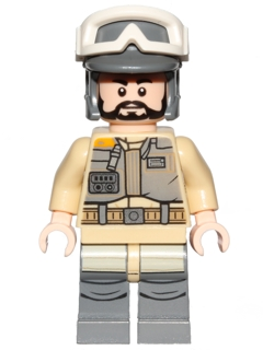 LEGO® Minifigure Rebel Trooper - White Goggles, Dark Bluish Gray Helmet, Black Beard (Private Kappehl) (sw0803) - Used