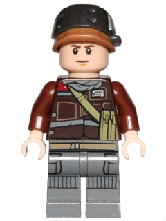 LEGO® Minifigure Rebel Trooper - Light Nougat Head, Helmet with Pearl Dark Gray Band (Private Calfor) (sw0805) - Used