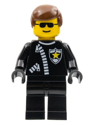 LEGO® Minifigure Police - Zipper with Sheriff Star, Brown Male Hair (trn043)