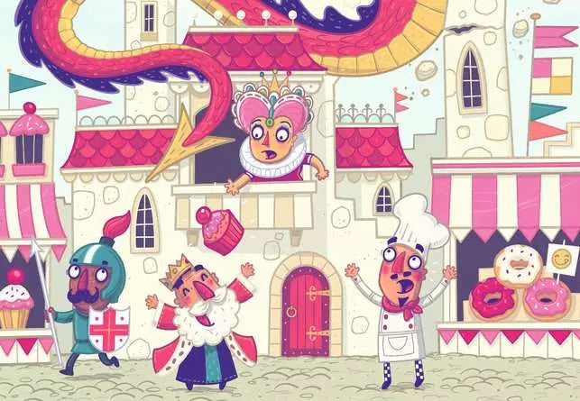 Puzzle & Play: The Donut Dragon, 2 x 24 Piece Kids Puzzle and Castle Playset