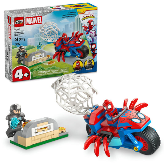 LEGO® MARVEL Spidey on his Motorcycle vs. Rhino 11206