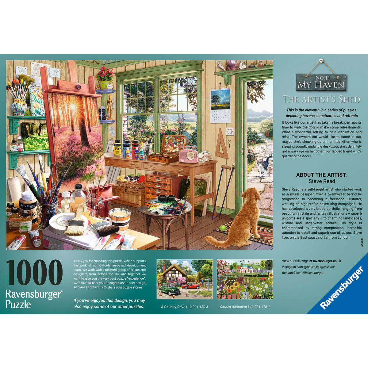 Ravensburger My Haven: Artist's Shed 1000 Piece Jigsaw Puzzle