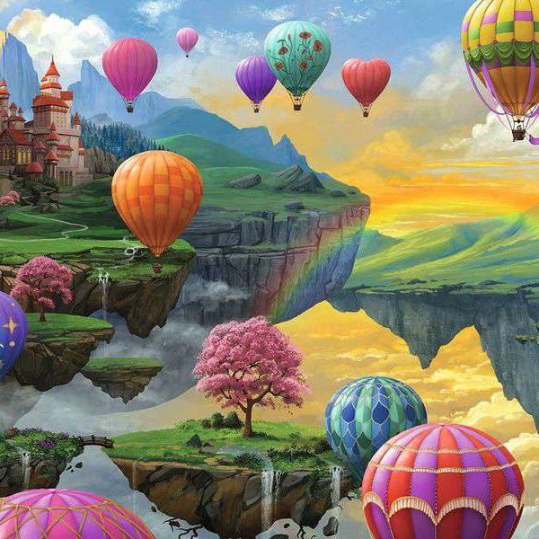 Ravensburger Air Balloon Valley 500 Piece Jigsaw Puzzle artwork detail