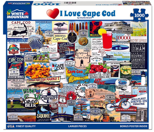 White Mountain I Love Cape Cod 1000 Piece Jigsaw Puzzle
