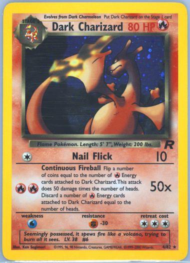 Pokémon Team Rocket Dark Charizard 4/82 Holo Rare – Unlimited Edition – Near Mint (NM)