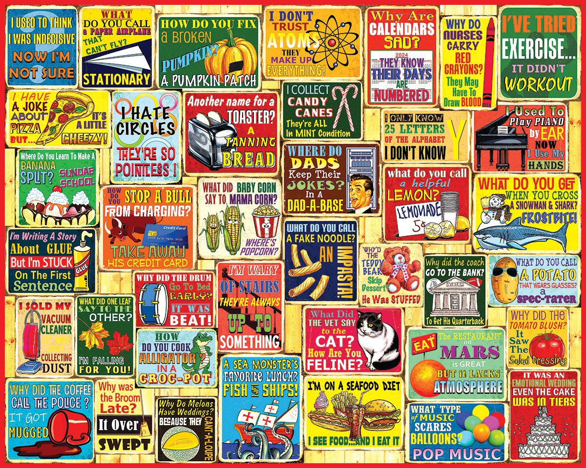 White Mountain Dad Jokes 1000 Piece Jigsaw Puzzle - CONSIGNMENT - CONSIGNMENT