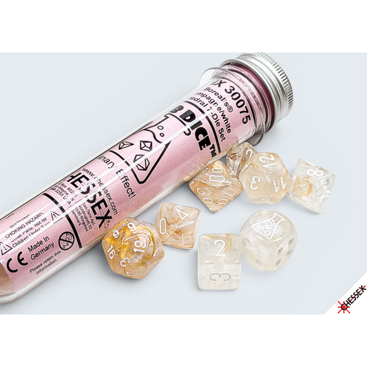 Chessex Lab Dice 10 Polyhedral 7-Die Set with Bonus Die (Choose Your Color!)
