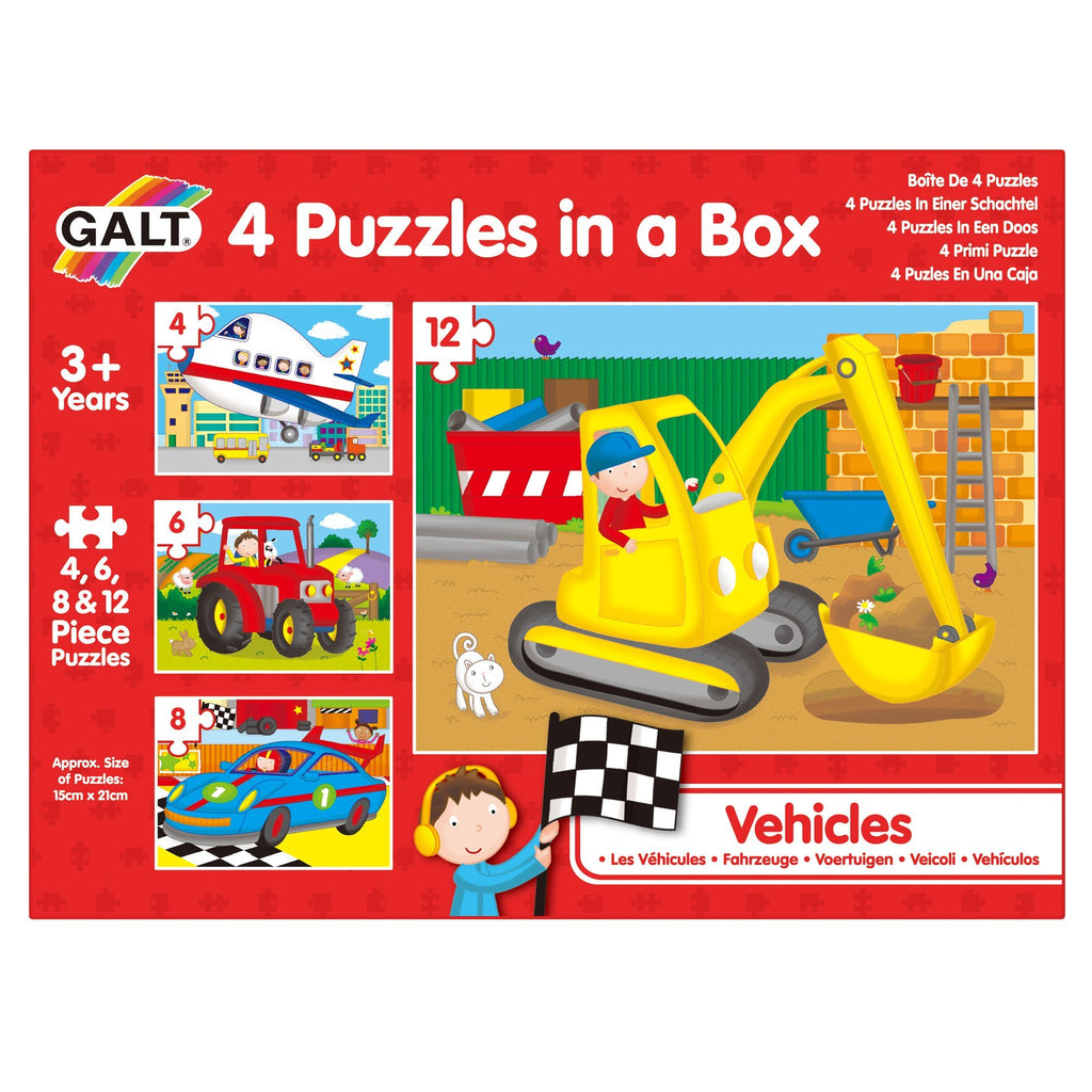 Vehicles - 4 Puzzles in a Box