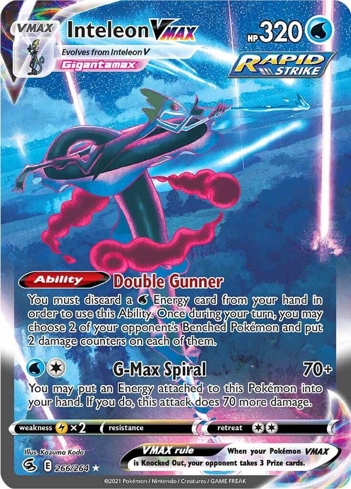 Pokemon TCG: Fusion Strike Inteleon VMAX 266/264 (Secret Rare) - LP
