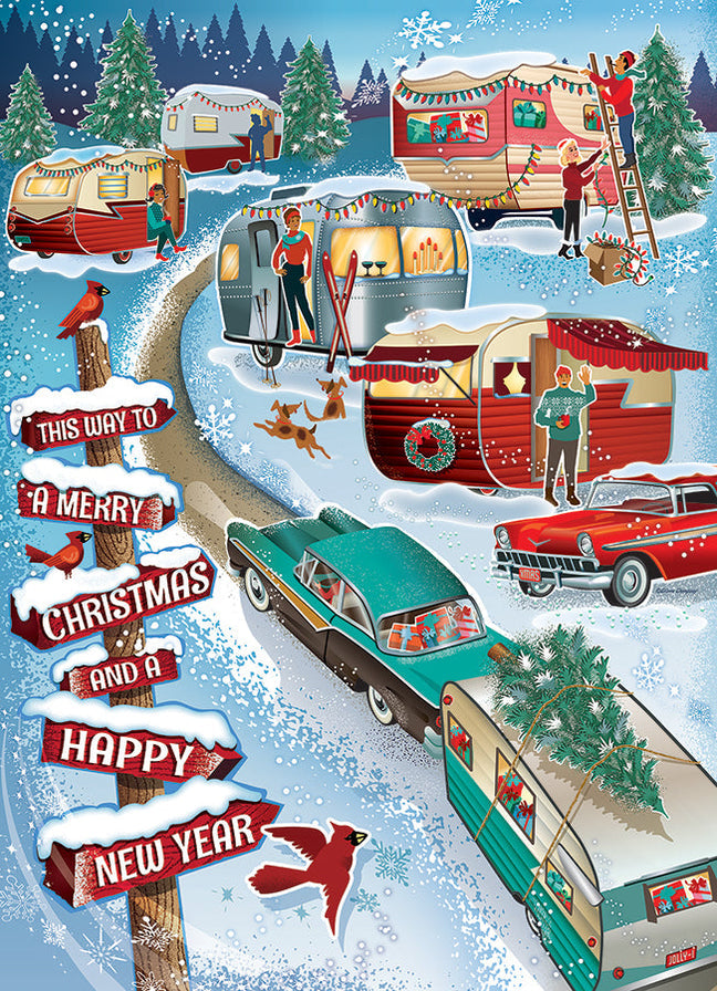 Cobble Hill Christmas Campers 1000 Piece Puzzle