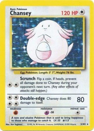 Pokemon TCG: Base Set Chansey 3/102 (Rare Holo) - Heavily Played