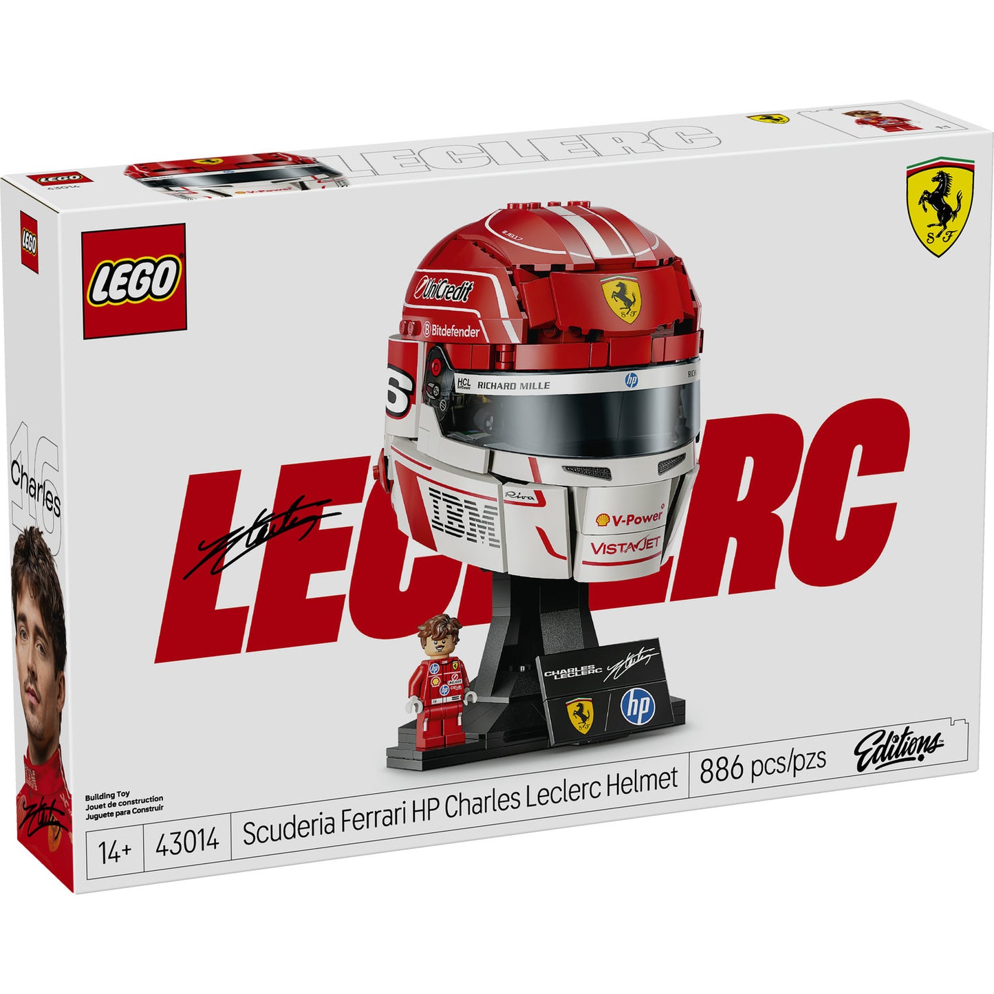 LEGO® Editions Formula 1 Scuderia Ferrari HP Charles Leclerc Helmet 43014
