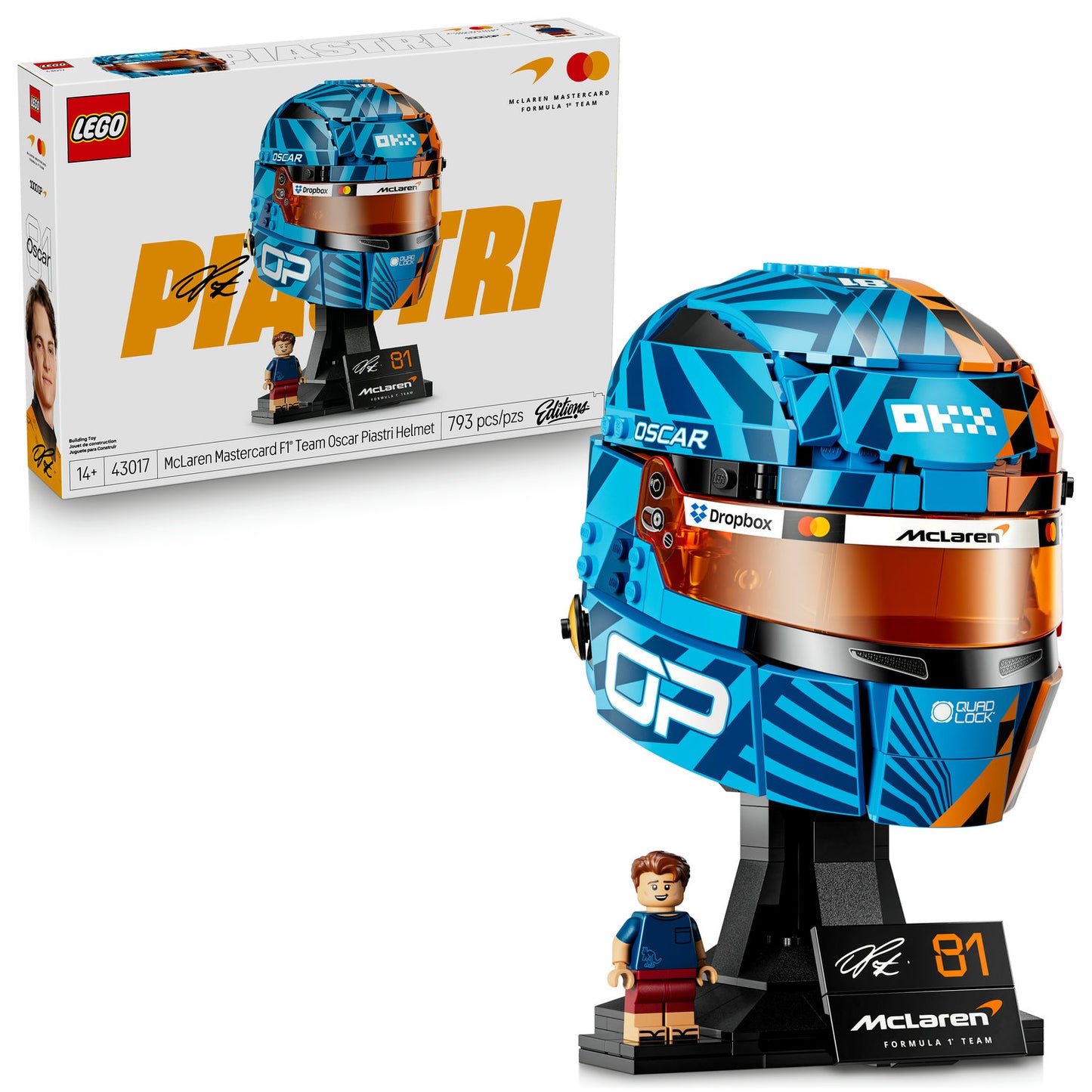 LEGO® Editions Formula 1 McLaren Mastercard F1 Team Oscar Piastri Helmet 43017