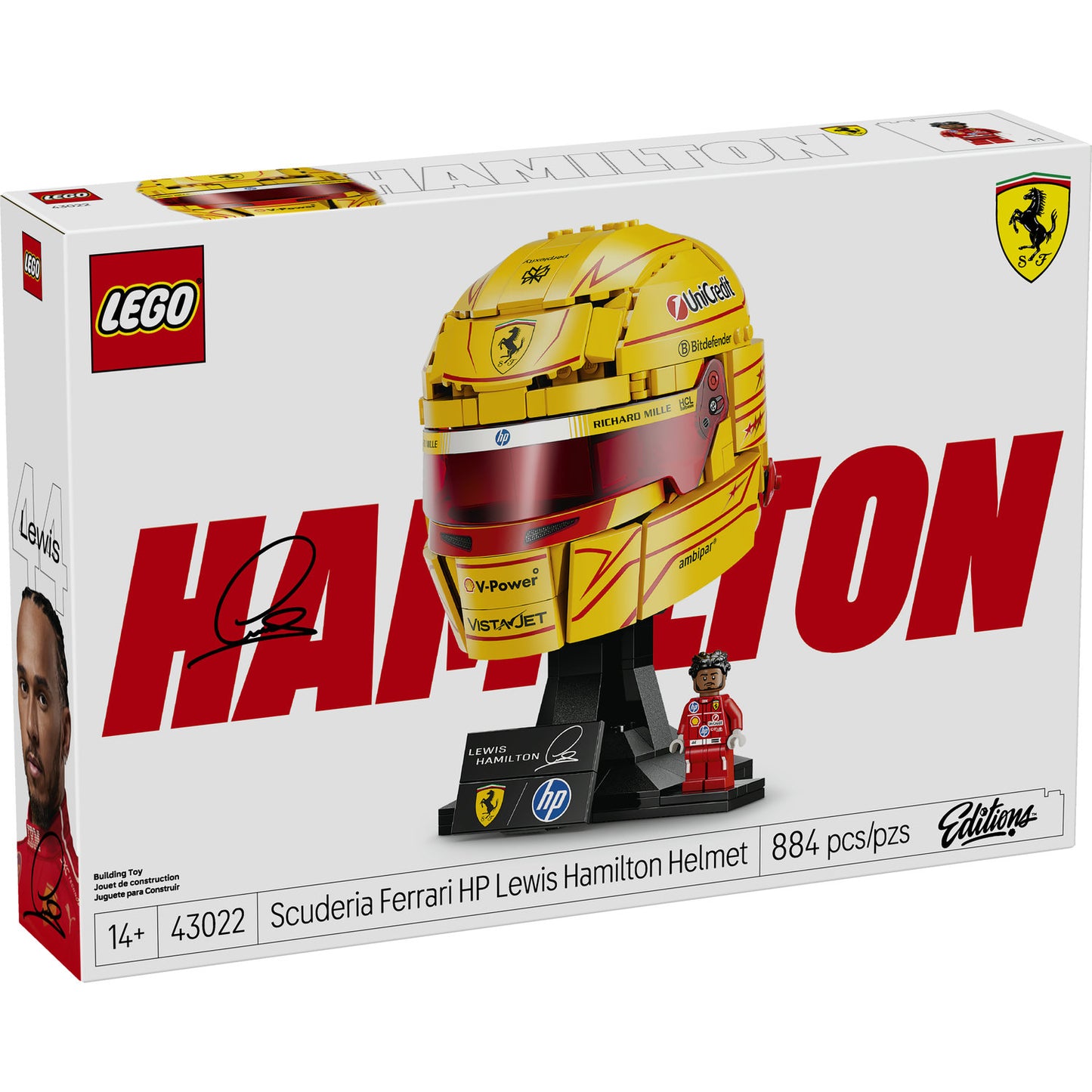LEGO® Editions Formula 1 Scuderia Ferrari HP Lewis Hamilton Helmet 43022