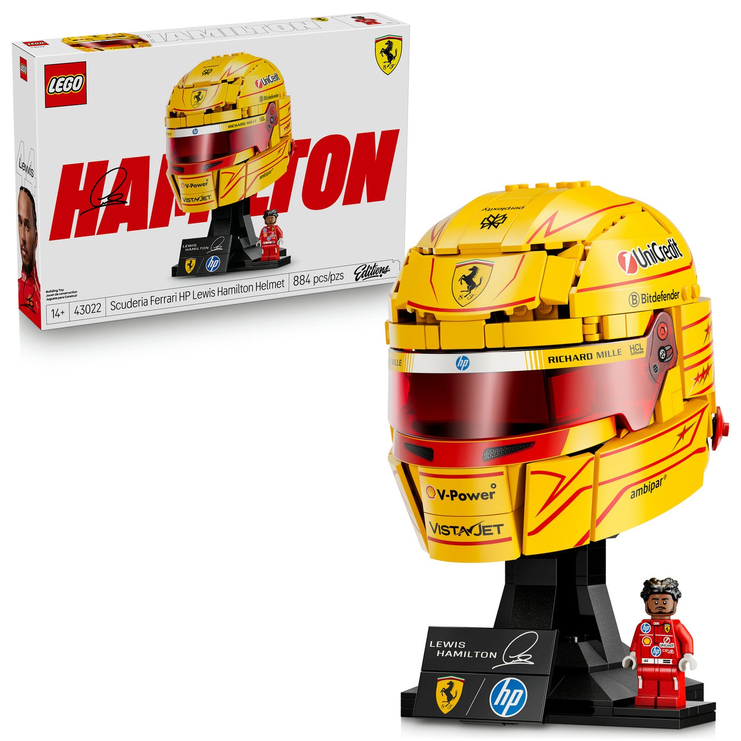 LEGO® Editions Formula 1 Scuderia Ferrari HP Lewis Hamilton Helmet 43022
