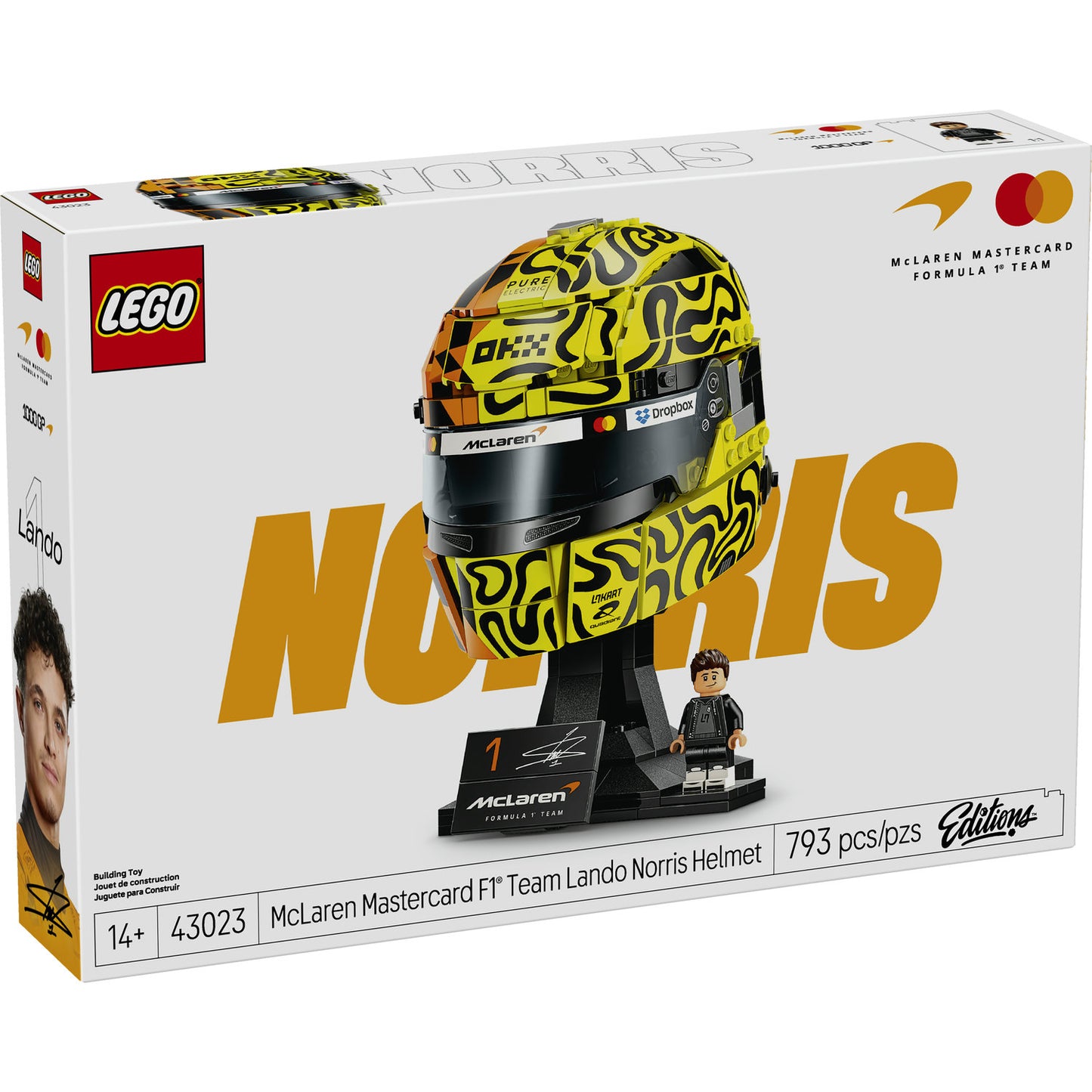 LEGO® Editions Formula 1 McLaren Mastercard F1 Team Lando Norris Helmet 43023