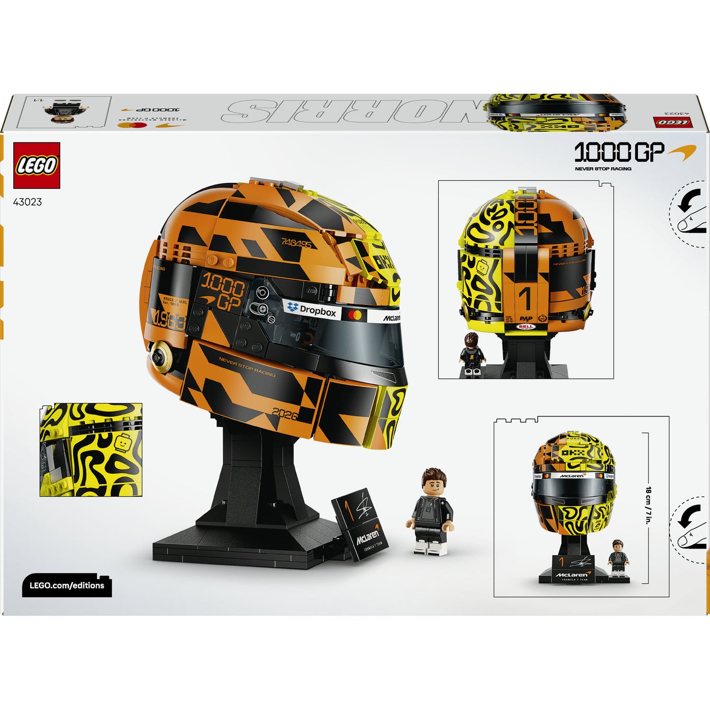 LEGO® Editions Formula 1 McLaren Mastercard F1 Team Lando Norris Helmet 43023