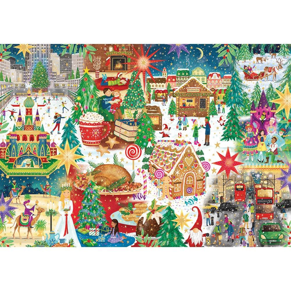 Christmas Around the World - 500 Piece Jigsaw Puzzle by Gibsons