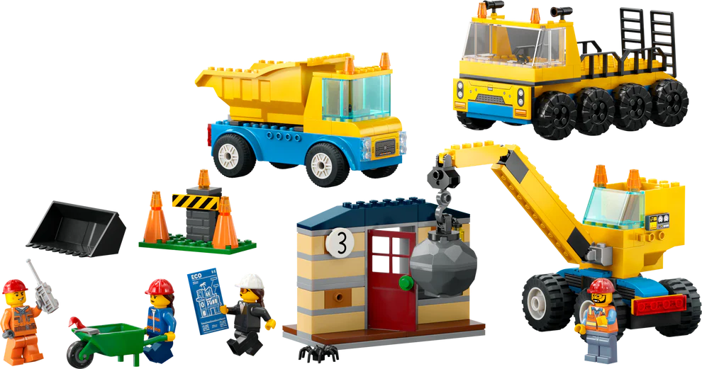 LEGO® City Construction Trucks and Wrecking Ball Crane 60391