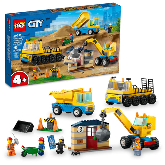 LEGO® City Construction Trucks and Wrecking Ball Crane 60391