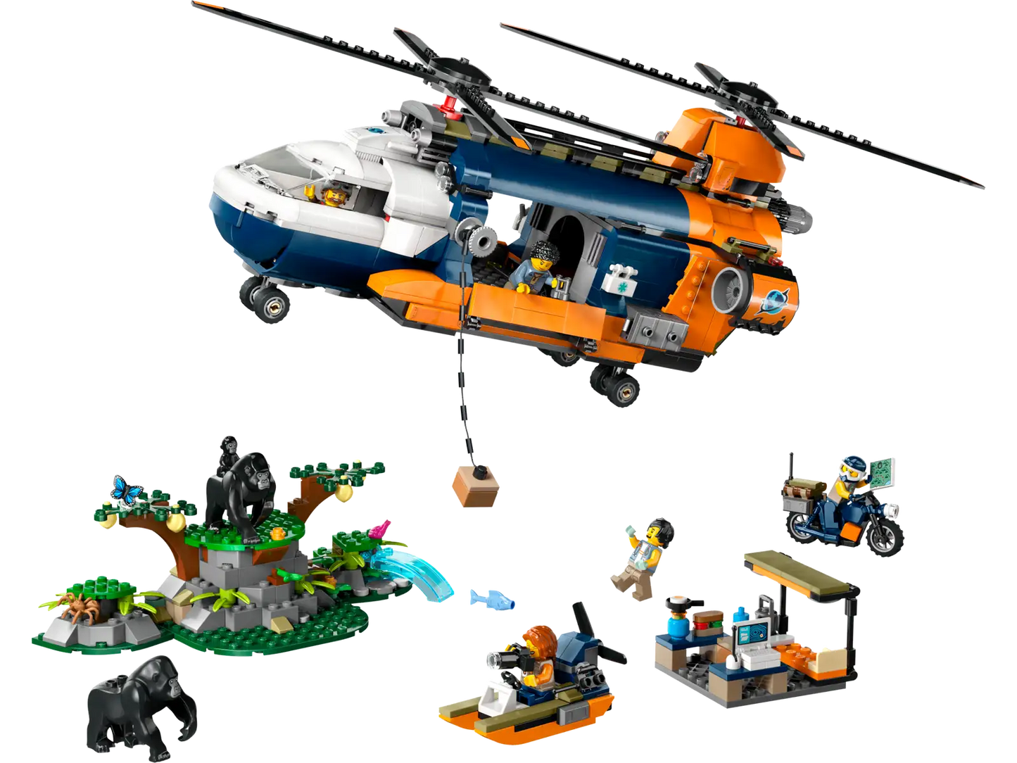 LEGO® City Jungle Explorer Helicopter at Base Camp 60437