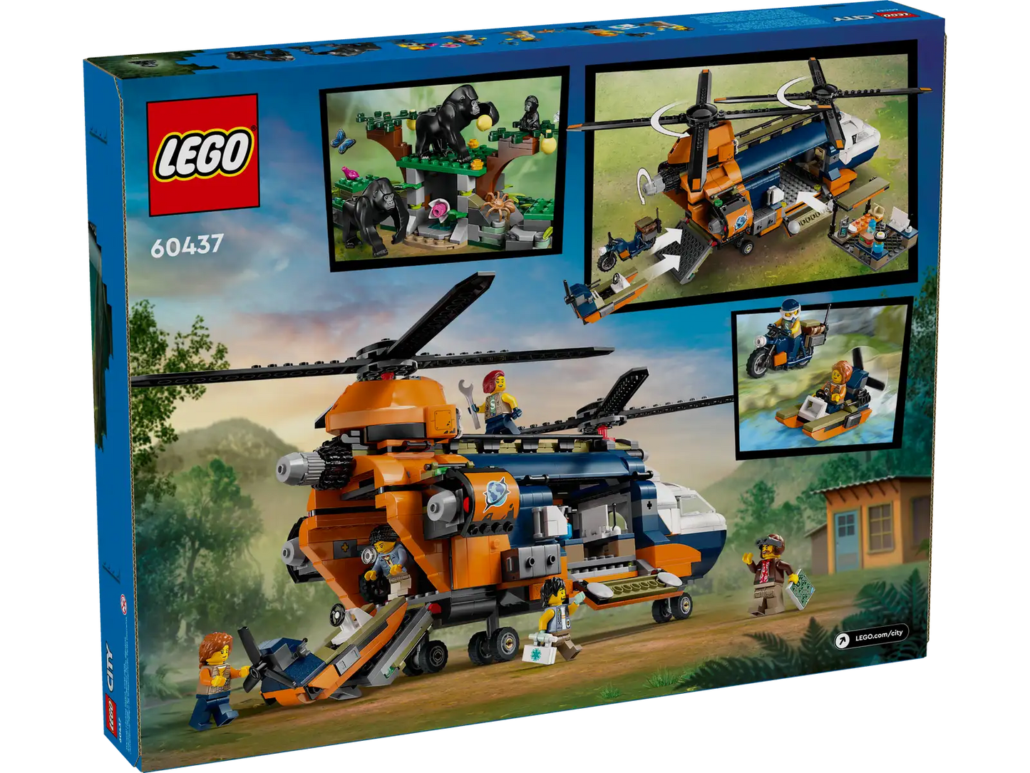 LEGO® City Jungle Explorer Helicopter at Base Camp 60437