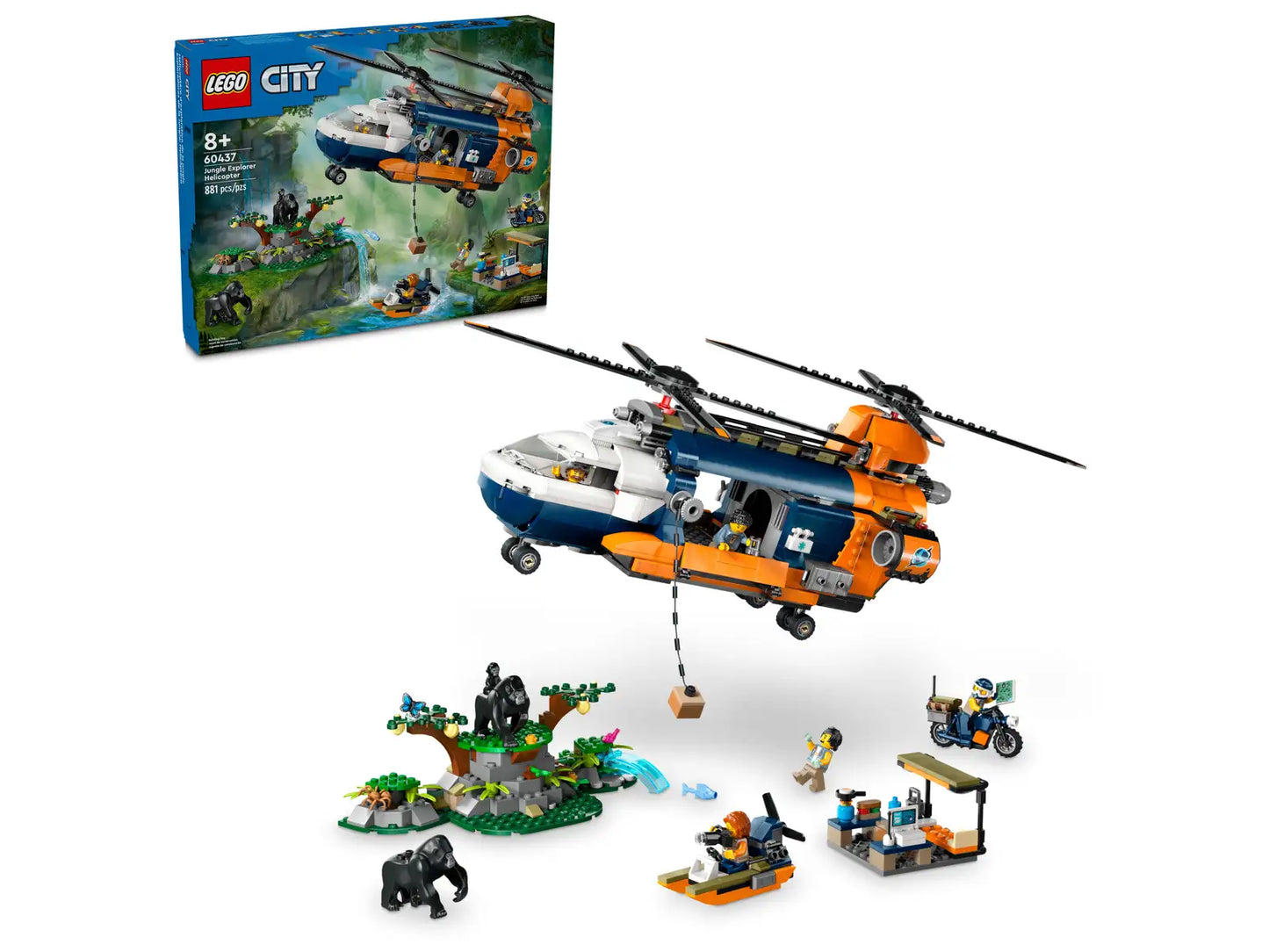 LEGO® City Jungle Explorer Helicopter at Base Camp 60437