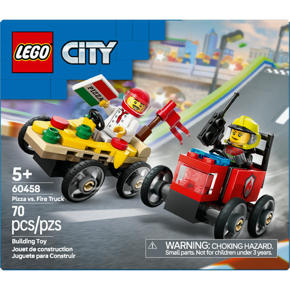 LEGO® City Pizza vs. Fire Truck Race Car Pack 60458