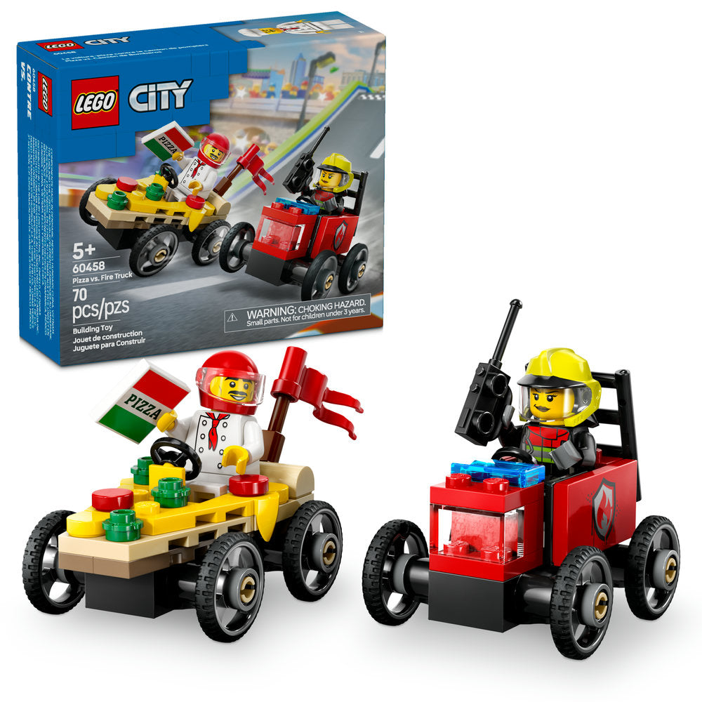 LEGO® City Pizza vs. Fire Truck Race Car Pack 60458