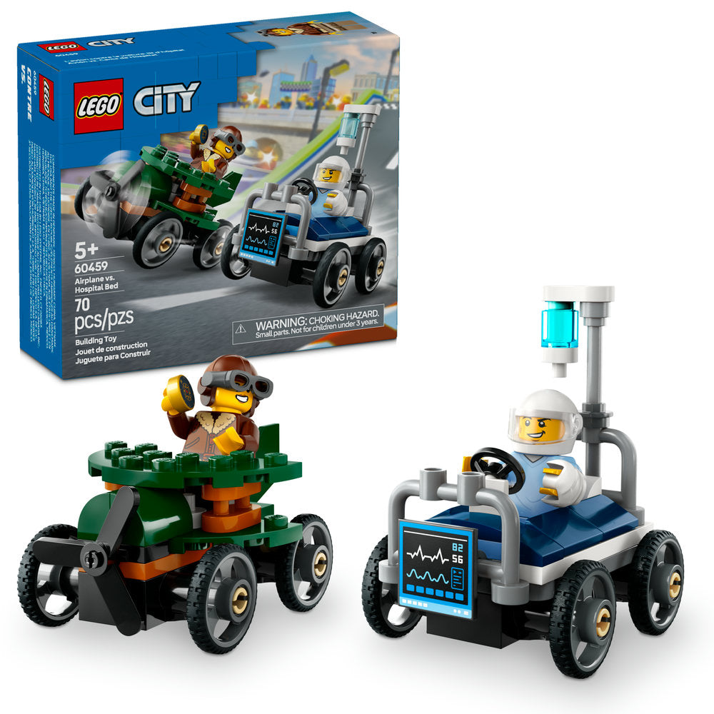 LEGO® City Airplane vs. Hospital Bed Race Car Pack 60459