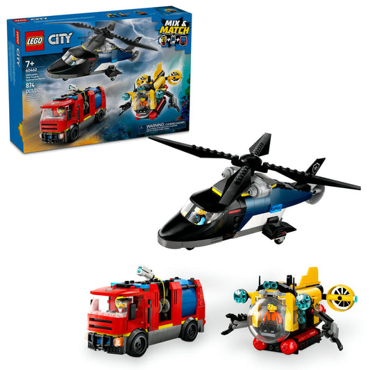 LEGO® City Helicopter, Fire Truck &amp; Submarine Remix 60462