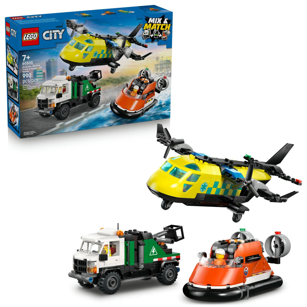 LEGO® City Great Vehicles Airplane, Service Truck & Hovercraft Remix 60505