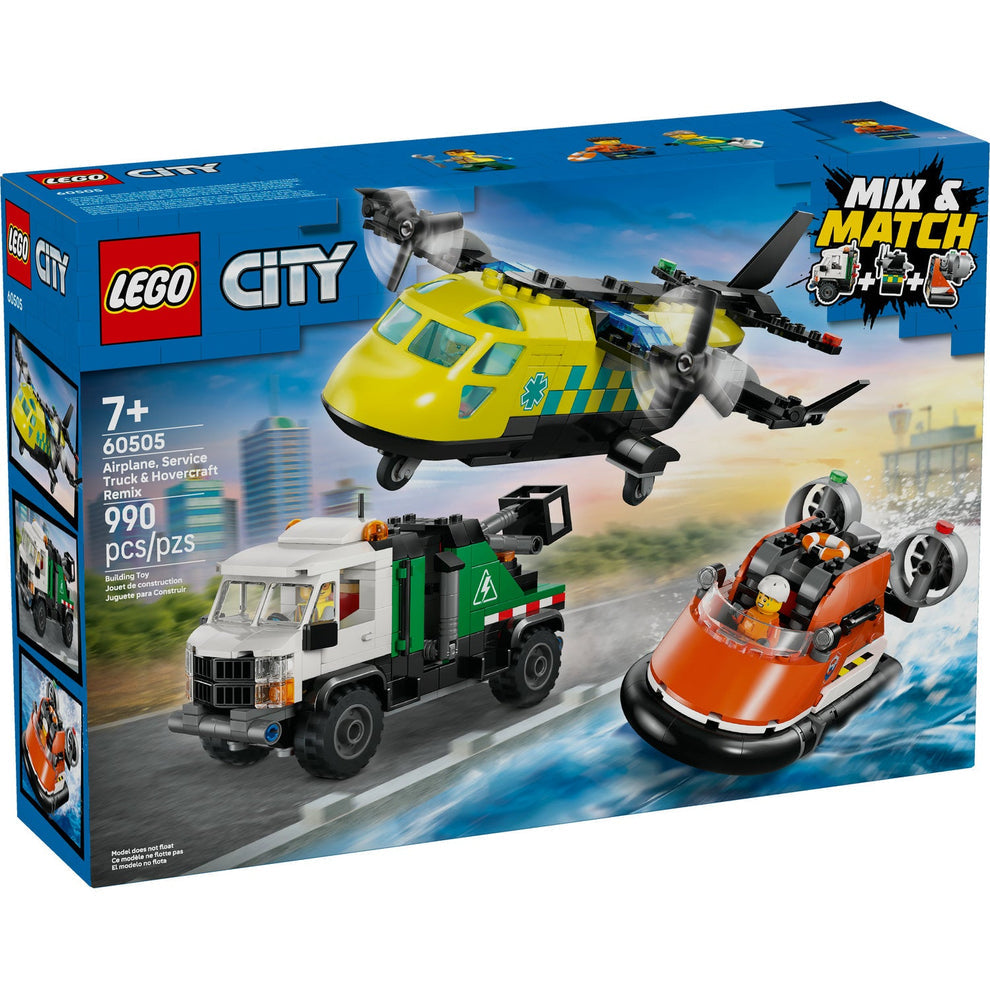 LEGO® City Great Vehicles Airplane, Service Truck & Hovercraft Remix 60505