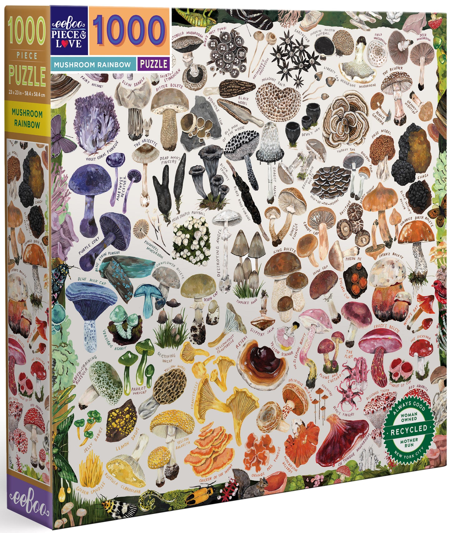 Mushroom Rainbow - 1000 Piece Jigsaw Puzzle by eeBoo
