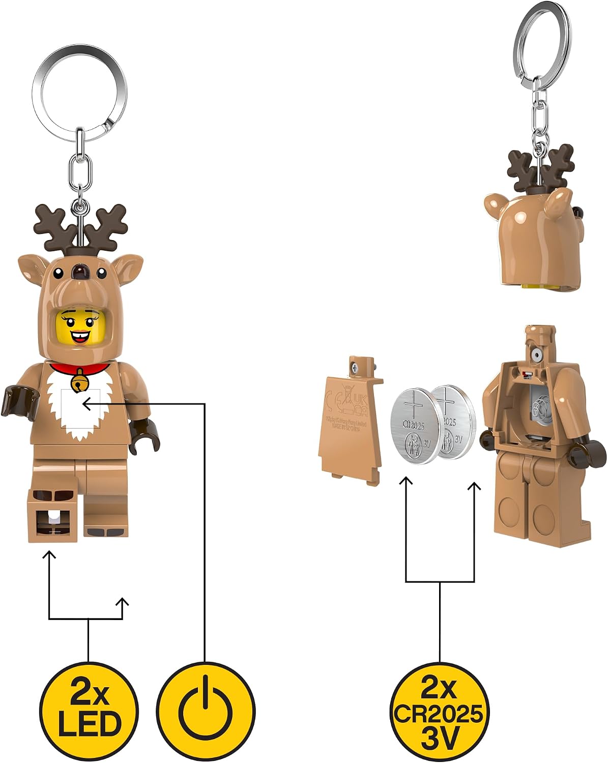 LEGO® Minifigures Keychain Light - Reindeer Costume Girl