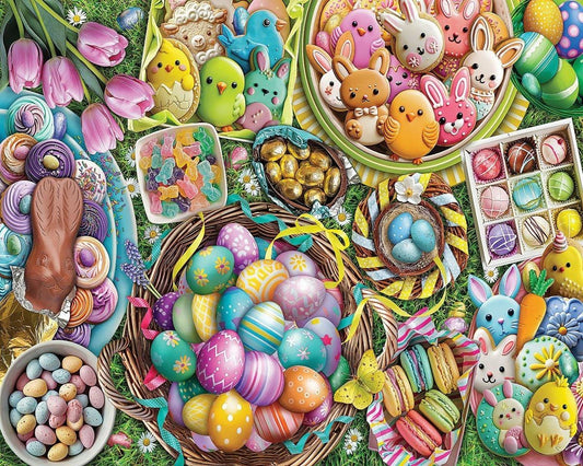 White Mountain 99 Easter Eggs - 1000 Piece Jigsaw Puzzle