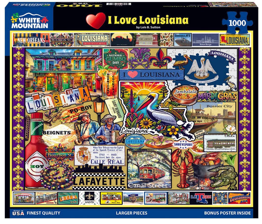 White Mountain I Love Louisiana - 1000 Piece Jigsaw Puzzle