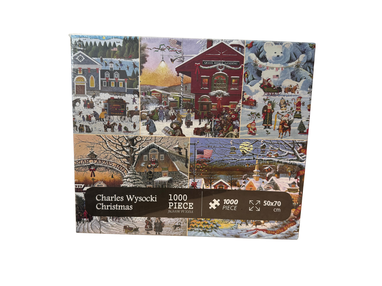 Charles Wysocki Christmas 1000 Piece Collage Jigsaw Puzzle