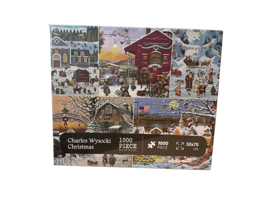 Charles Wysocki Christmas 1000 Piece Collage Jigsaw Puzzle