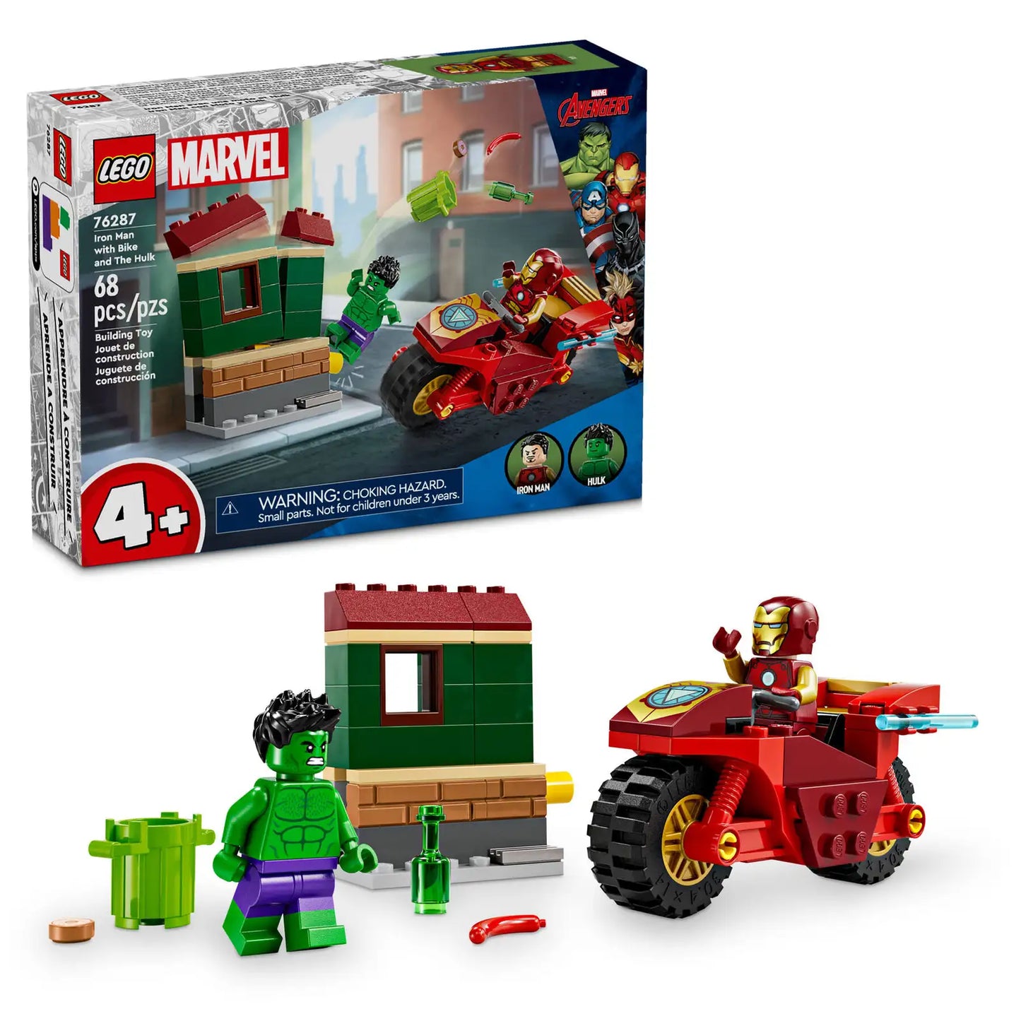 LEGO 76287 Iron Man with Bike and The Hulk