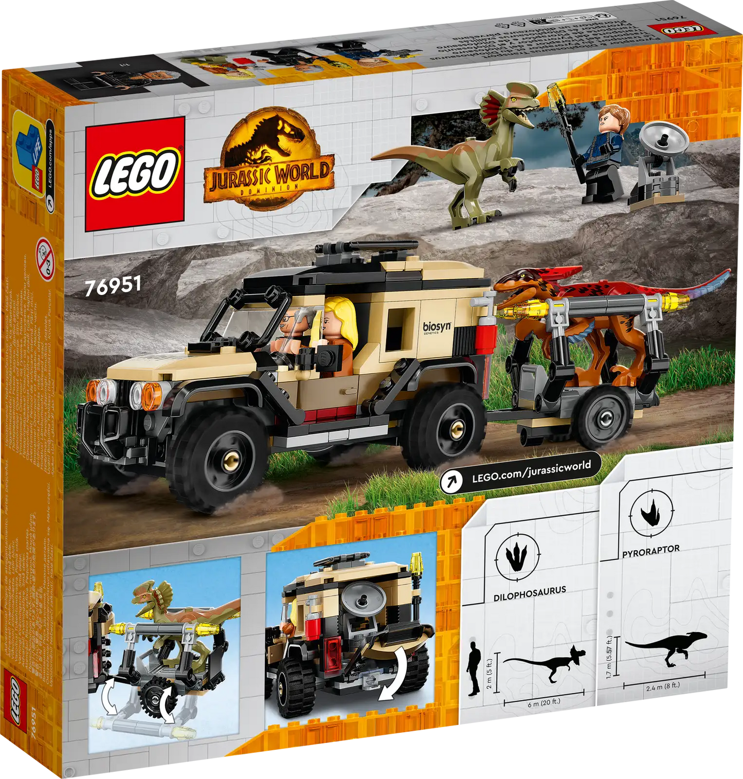 LEGO 76951 Pyroraptor & Dilophosaurus Transport