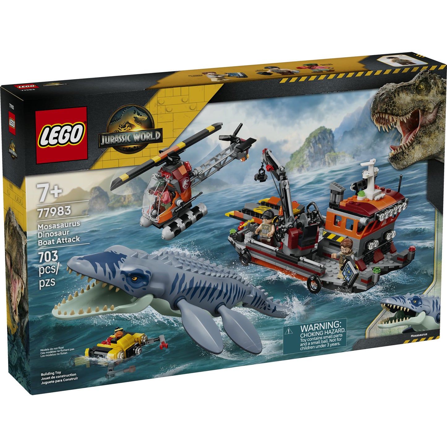 PREORDER NOW! LEGO® Jurassic World Mosasaurus Dinosaur Boat Attack 77983