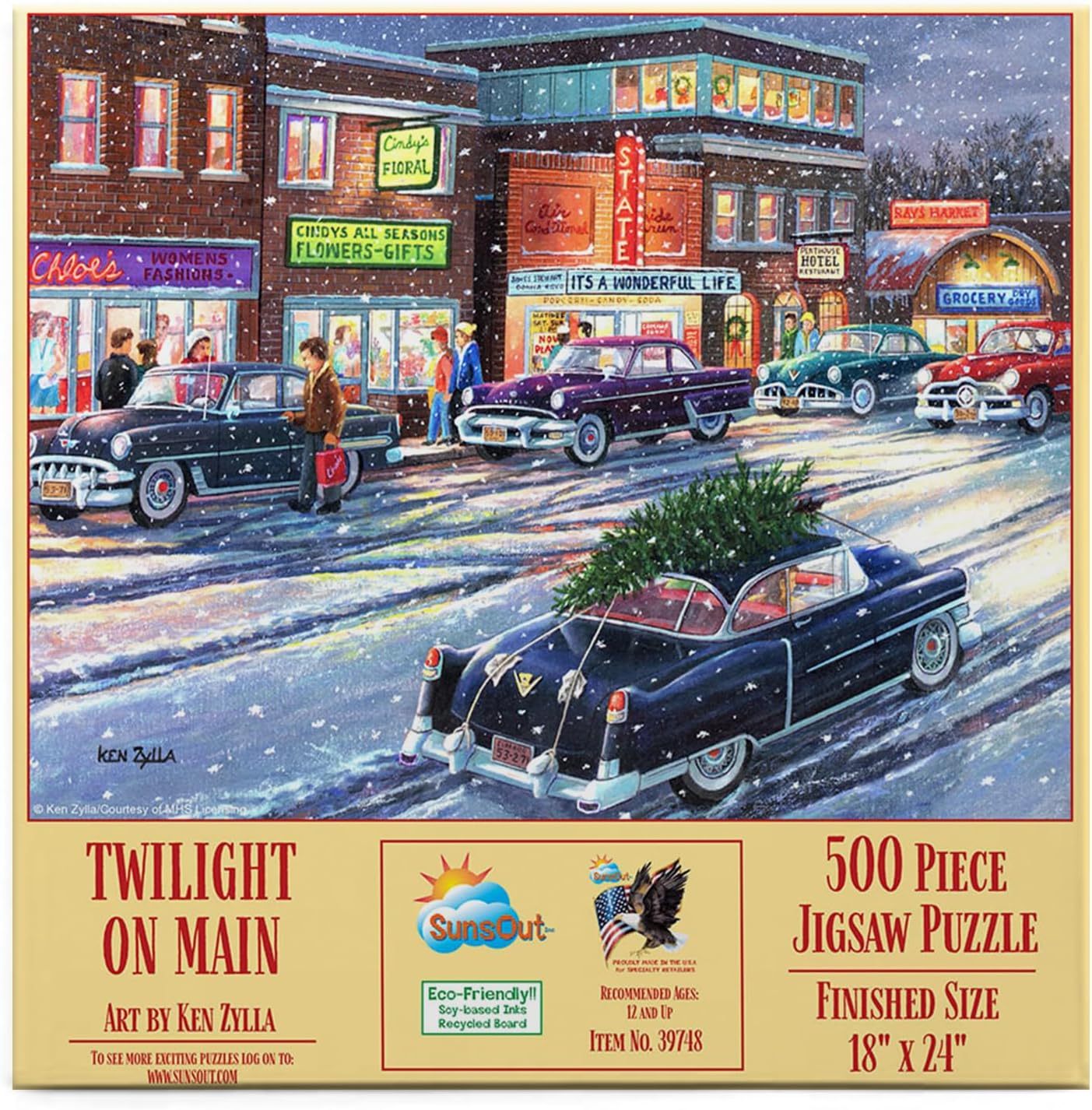 Twilight on Main 500 Piece Jigsaw Puzzle