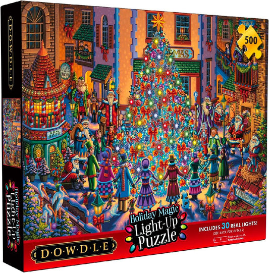 Buffalo Games Dowdle Holiday Magic Light Up 500 Piece Jigsaw Puzzle