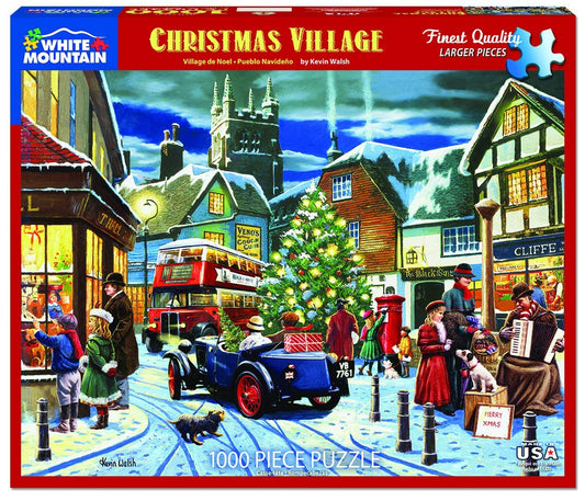 White Mountain Christmas Village 1000 Piece Jigsaw Puzzle