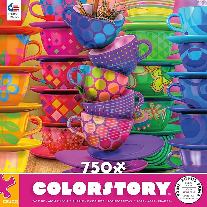 Colorstory - Teacups - 750 Piece Jigsaw Puzzle
